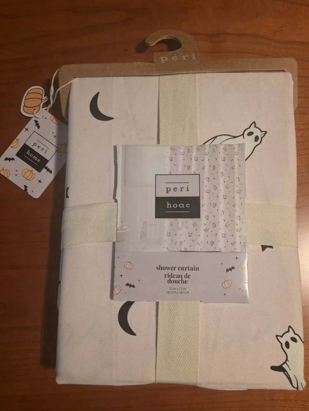 Ghost Moon Stars Shower Curtain NWT Peri Home 72